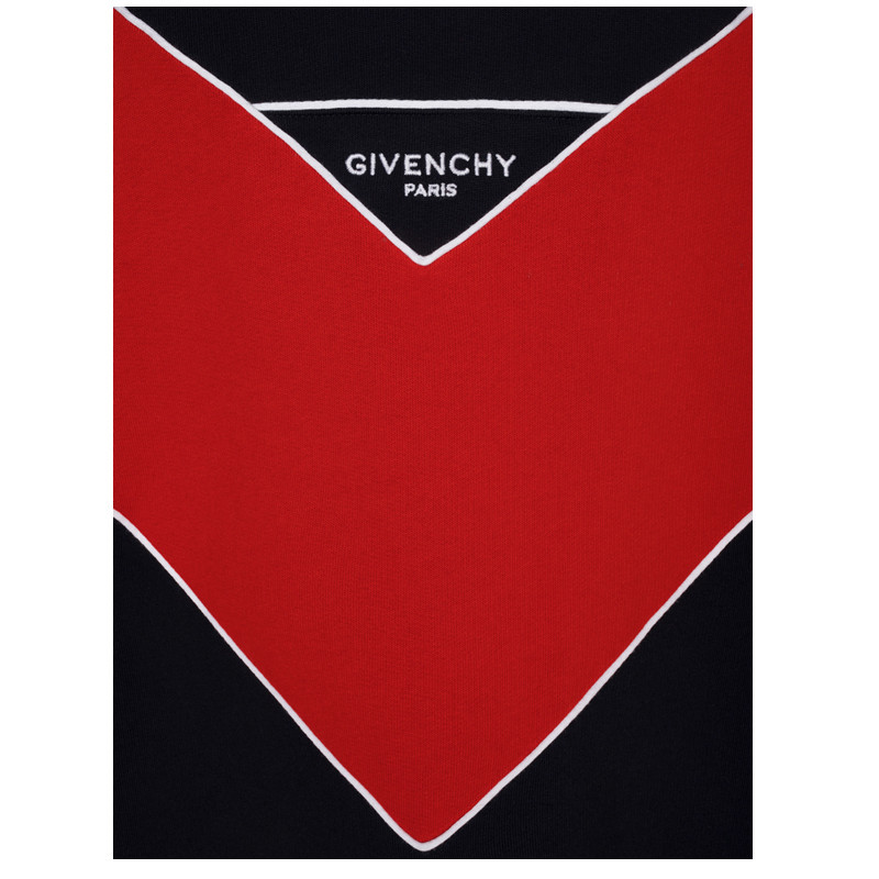 givenchy/纪梵希 18秋冬新款 givenchy paris v字男士红色拼色卫衣