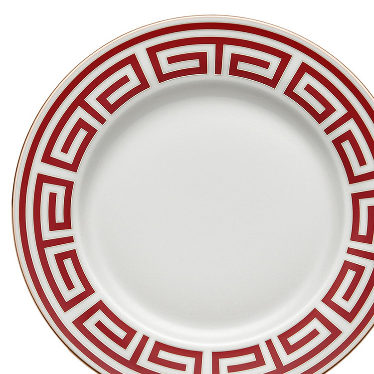 richard ginori 陶瓷餐盘*6个 红白拼色 长方形花纹 直径:28cm