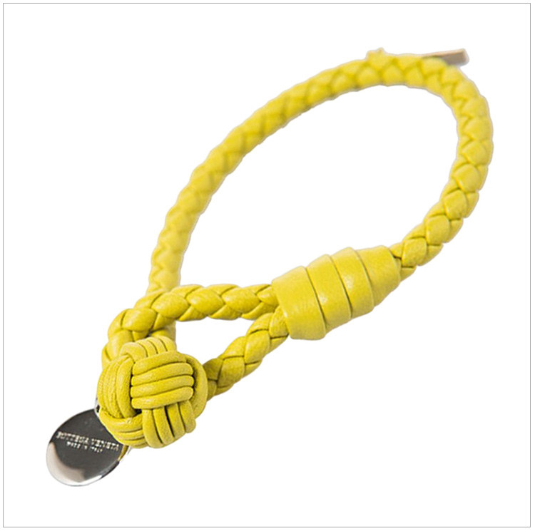 bottega veneta 葆蝶家 女士牛皮编织皮绳圆牌挂饰手链