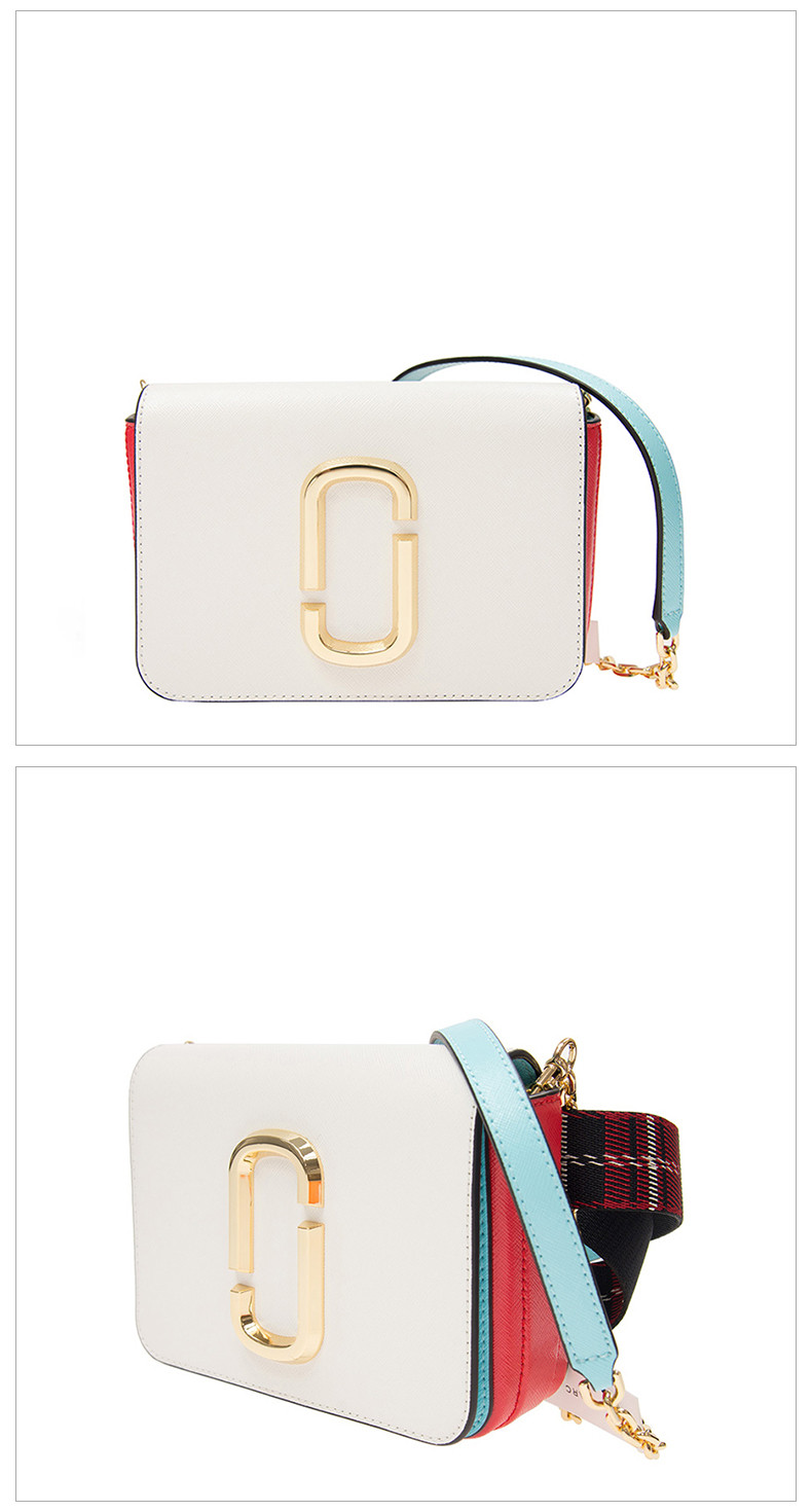 marc jacobs/马克雅各布斯女士皮革时尚宽肩带翻盖单肩斜挎包相机包