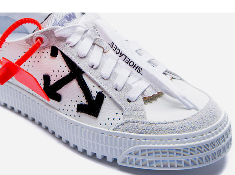 【19年春夏】off-white/off-white 男士双色可选箭头平底皮革透气休闲