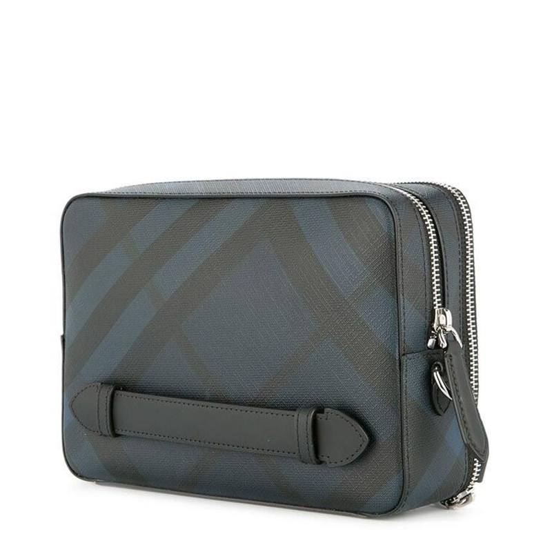 burberry/博柏利 男包 男士经典格纹手拿包 蓝色 4016295