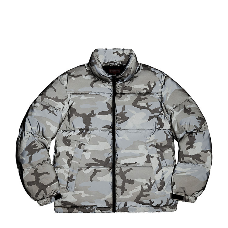 男士运动夹克/外套】supreme 18fw reflective camo down jacket 迷彩