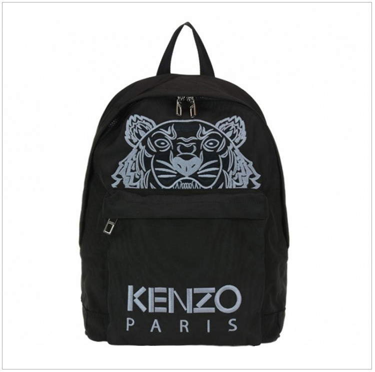 【包税】kenzo 高田贤三 男士黑色虎头印花时尚双肩背包 黑色