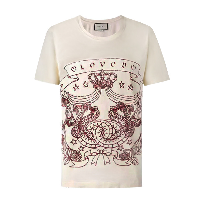 gucci(古驰) 男士棉质短袖t恤 440105 x3f56 7567-s#180416mn 浅米