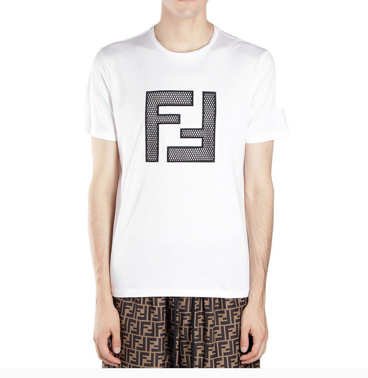 fendi/芬迪 21春夏 男装 服饰 棉质 双f印花图案圆领半袖 男士短袖t恤