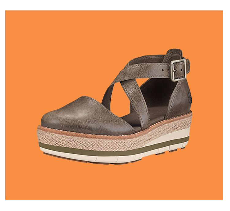 timberland 添柏岚 天伯伦 踢不烂女鞋休闲高帮厚底防水台凉鞋 舒适