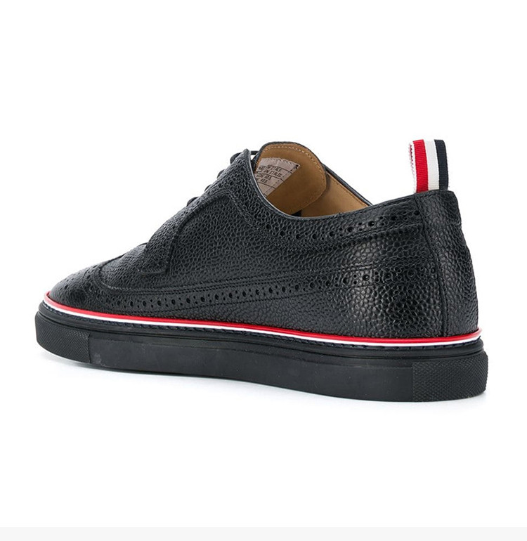 thom browne tb 男士黑色皮质休闲运动鞋板鞋男鞋
