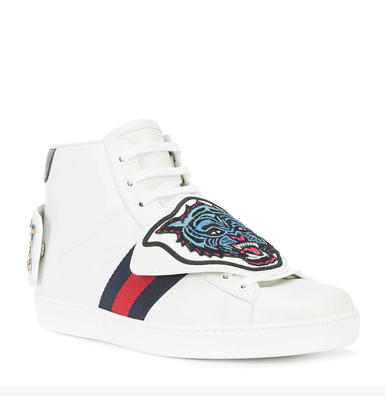 gucci/古驰 【19春夏新款】白色高帮虎头图案休闲运动鞋 478194-dopv0