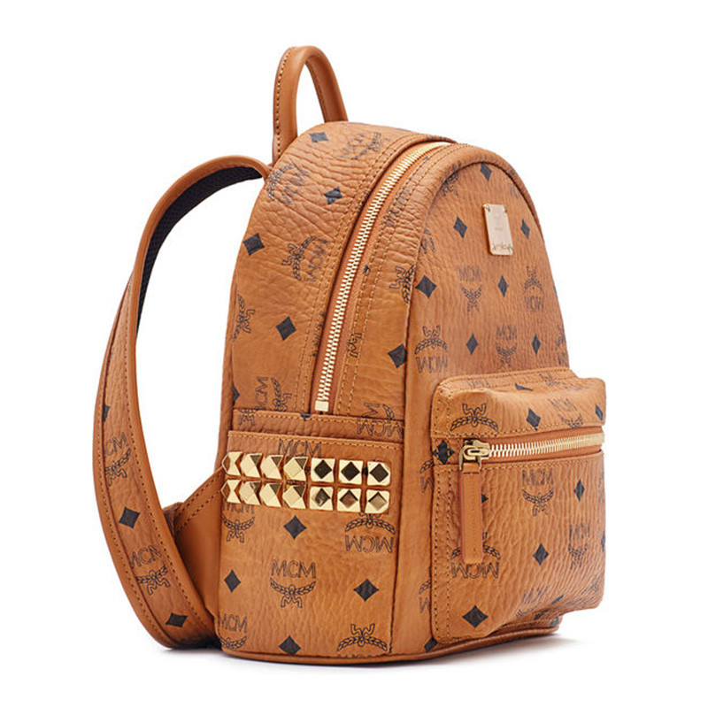 mcm/mcm backpacks 棕色涂层帆布女士双肩背包 mmk6sve41 co001