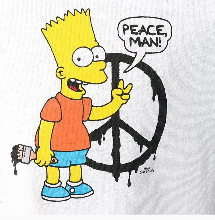 off white/off white 20春夏 辛普森联名系列 男装 服装 白色纯棉卡通