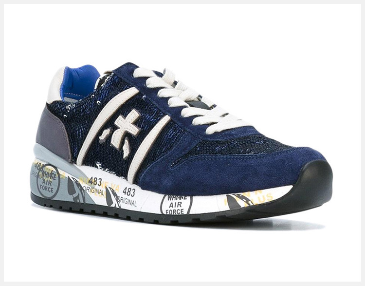 premiata/普拉米亚达 女士蓝色亮片运动鞋