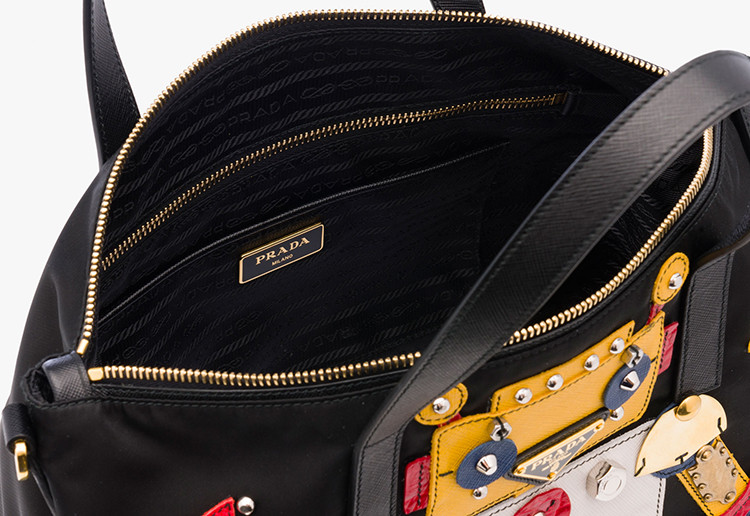 prada/普拉达 女士黑色尼龙机器人单肩手提包 1bg061eltf0q5i