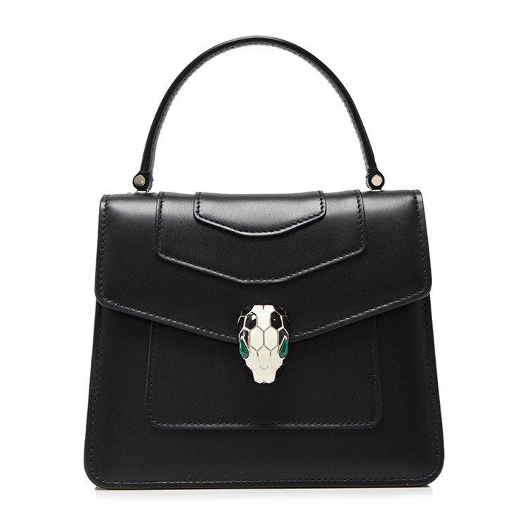 bvlgari/宝格丽 serpenti女士黑色小牛皮斜挎包