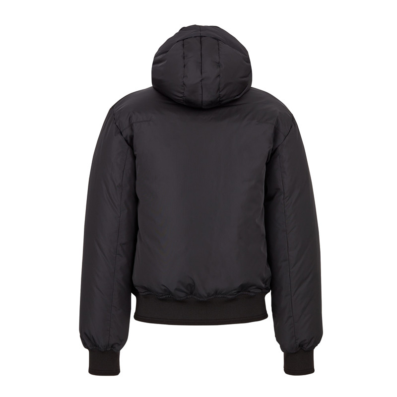 dior/迪奥 18秋冬新款男士黑色尼龙金属蜜蜂连帽羽绒服