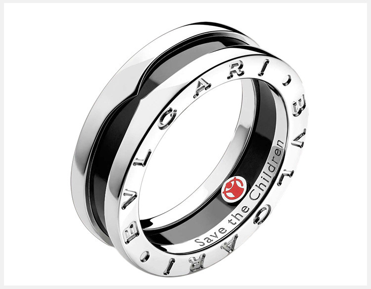 bvlgari 宝格丽 925纯银配黑陶瓷戒指 an855770