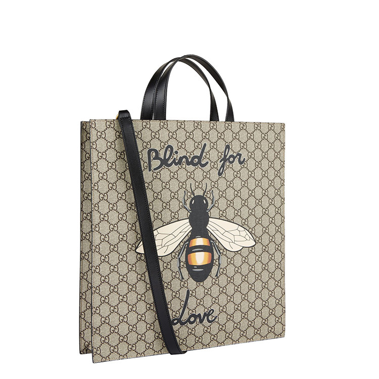 gucci/古驰 2018秋冬 蜜蜂系列 男士 休闲帆布配皮手提袋 450950 k571