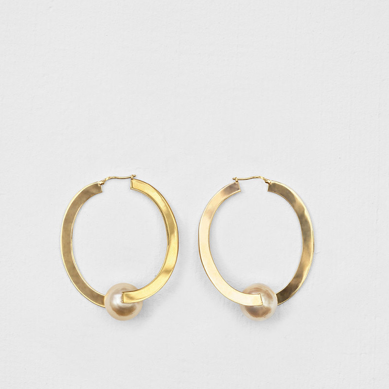 【包税】celine/赛琳 白珍珠圆片耳环 46j316bpe 46bpe 02ig