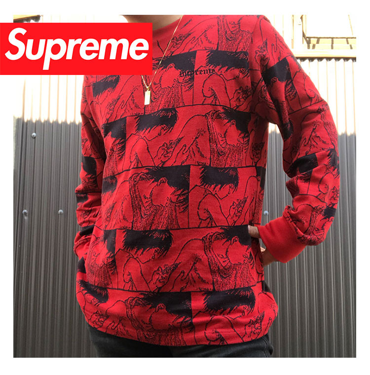 绝版孤品】supreme akira jacquard ls top 阿基拉 打针针织衫卫衣