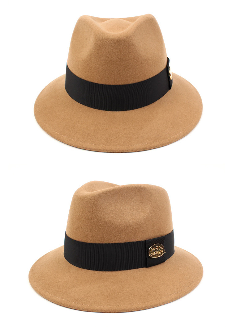 unchemistry/unchemistry gd metal line bg short系列米色软呢帽