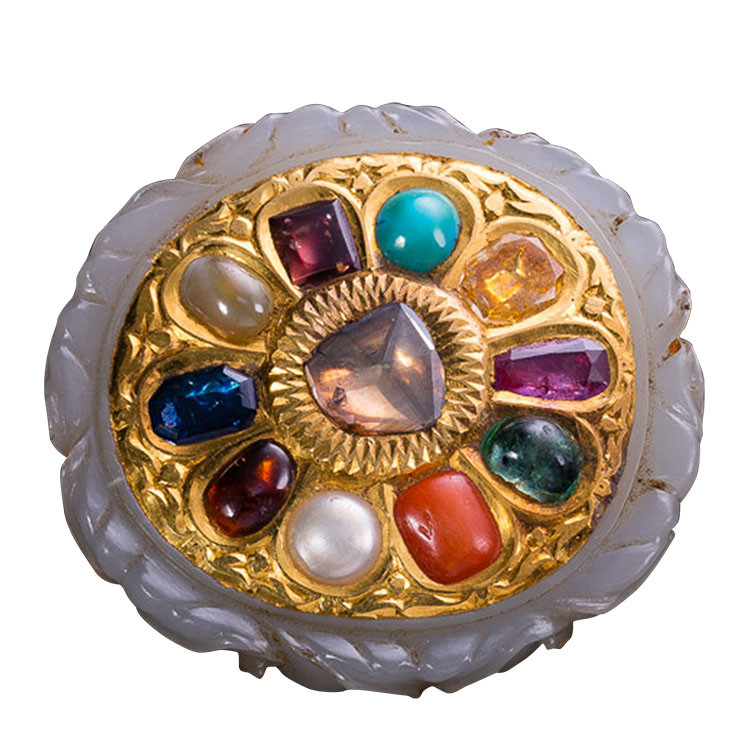 印度蒙兀儿十七世纪 白玉剑尾圆头