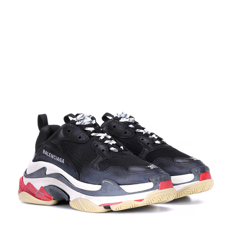 【包税】balenciaga/巴黎世家 爆款triple s 女士黑红拼色老爹鞋