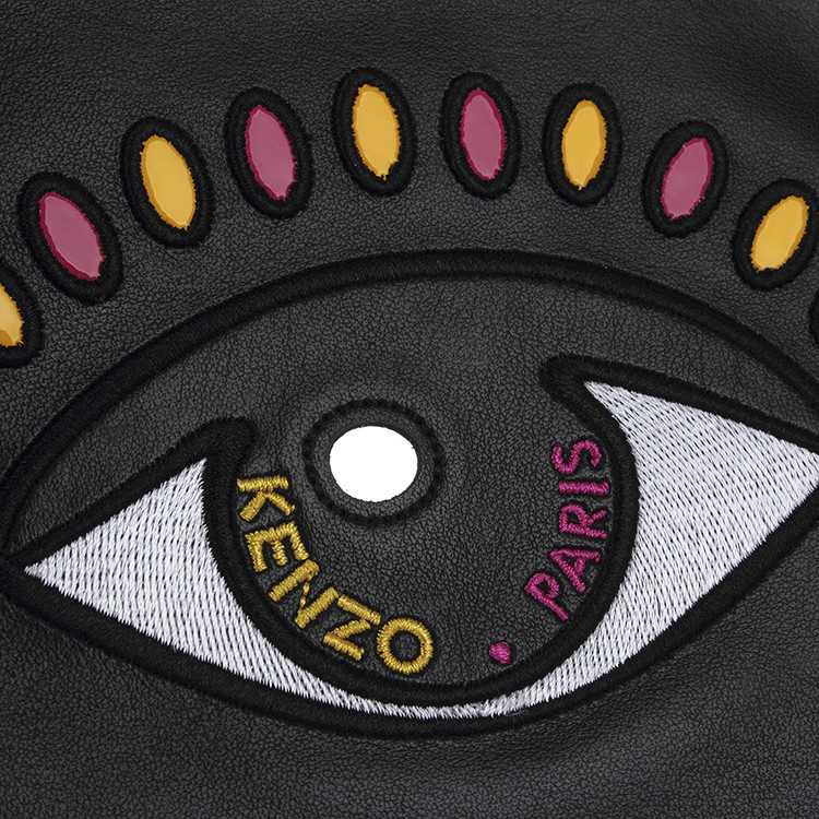 kenzo/高田贤三 女士黑色真皮眼睛刺绣手拿包信封包 f762pm611l22 99