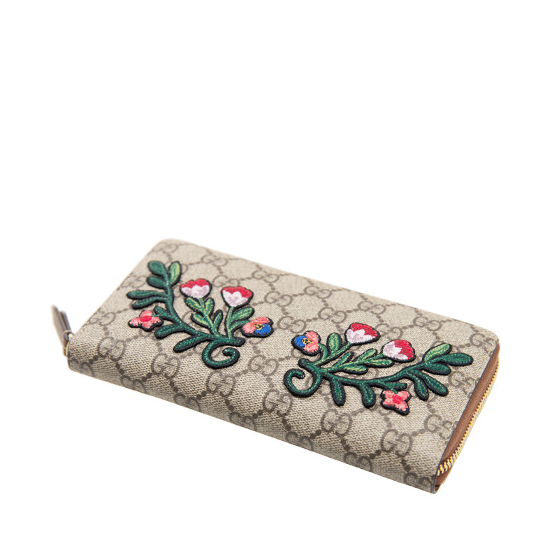 gucci古驰女款刺绣钱包456863k6r3r