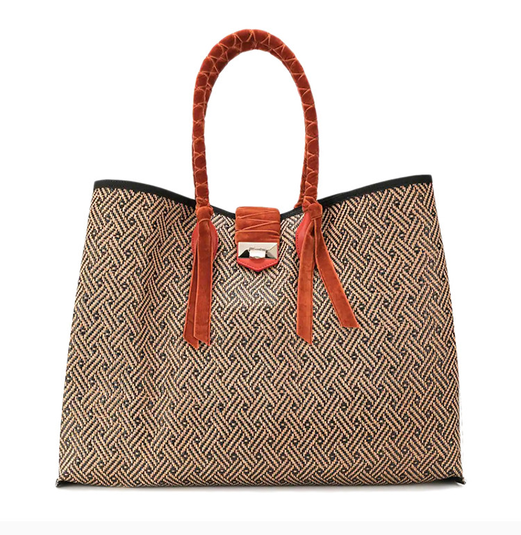 jimmy choo/周仰杰 女士加大号编织丝绒手提包 marianne-xl-wbv