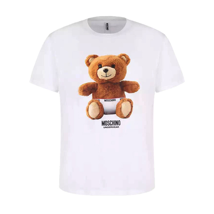 moschino/莫斯奇诺 18秋冬新品男女同款宽肩式棉质宽松版小熊短袖t恤