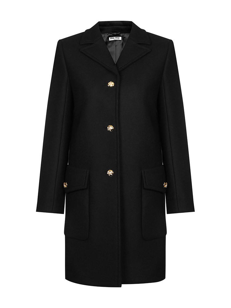 【miumiu缪缪 女士大衣】miumiu/缪缪 女士黑色外套ms1488-1rxv-f0002
