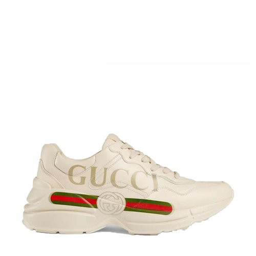 gucci/古馳 19春夏女士rhyton系列gucci標識皮革休閒運動鞋 528892 dr