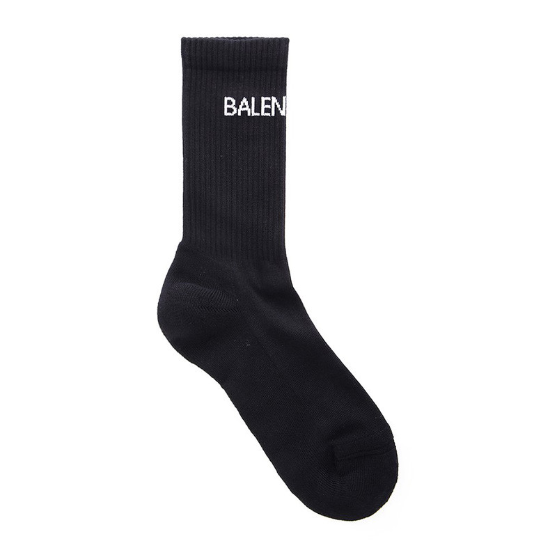balenciaga/巴黎世家 18款时尚品牌字母logo黑色/白色男袜 509884 472