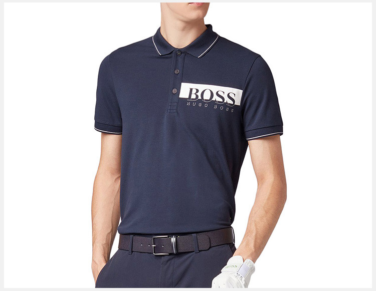 hugo boss/雨果波士 男装 服饰 棉质混纺logo印花时尚修身男士短袖