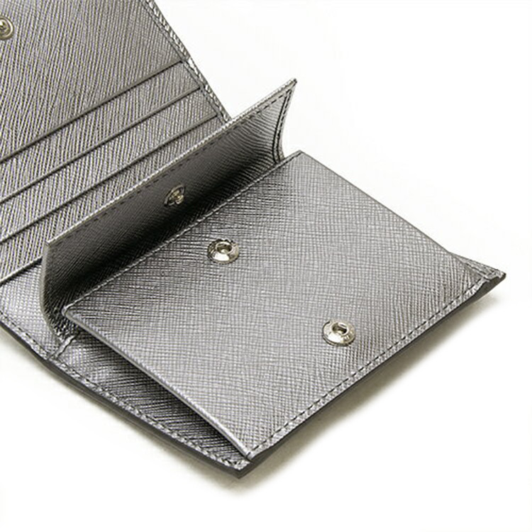 prada/普拉达 女士银色按扣钱包 1mv204 2ebw f0135银色