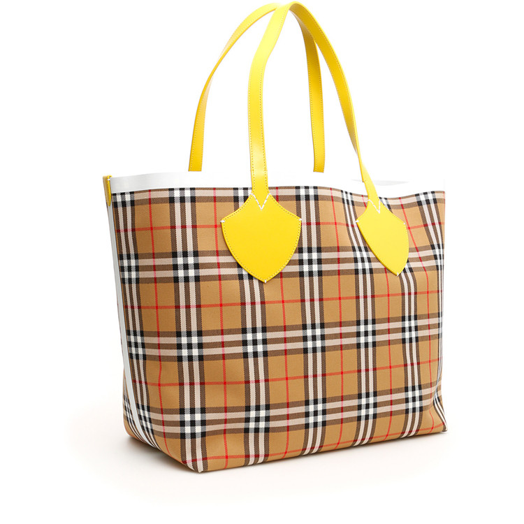 burberry/博柏利 女士经典格纹双面大号购物袋/手提单肩包 4077387
