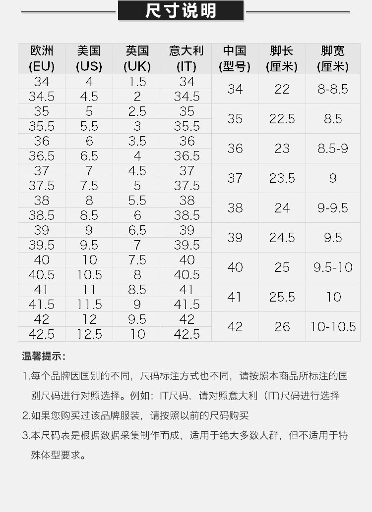 37鞋码对照表235图片