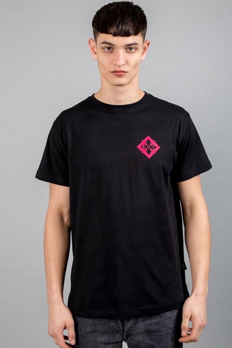 boy london/伦敦男孩 春夏 情侣款 英版 圆领 黑白前后印花 休闲 短袖