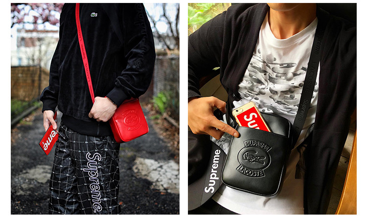 x lacoste】supreme 18ss 鳄鱼 shoulder bag 挎包 小挎包 斜挎包