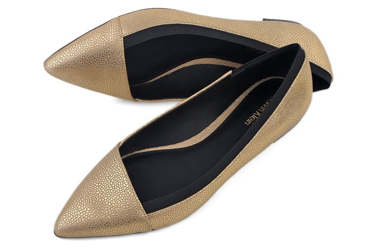 【包税】calvin klein/卡尔文·克莱因女鞋 秋季ck优雅纯色皮质尖头