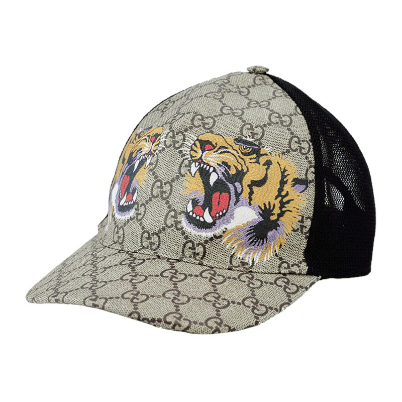 gucci古驰虎头印花帆布中性款棒球帽4268874hb132160