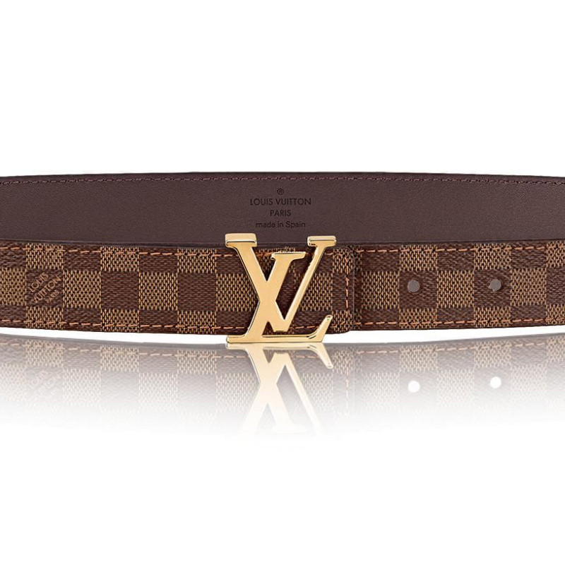 louis vuitton/路易威登lv女士皮带 棕色棋盘格咖啡色小牛皮内衬腰带