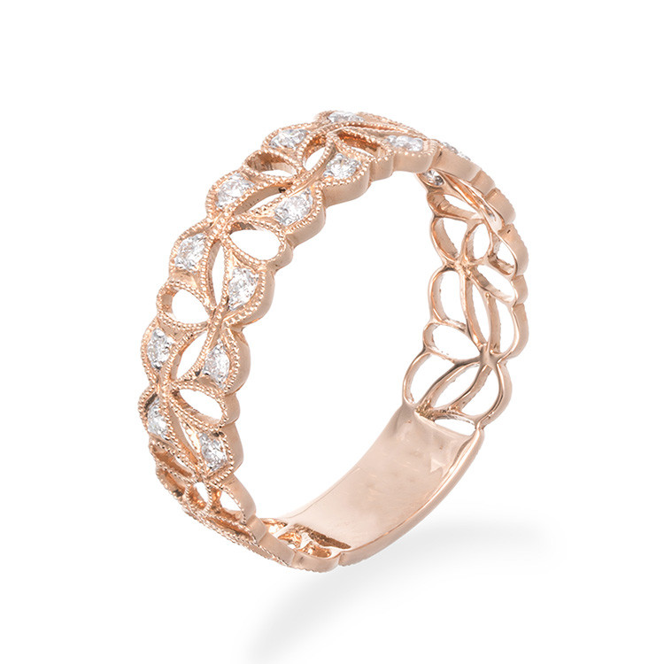 half & half 18k金 钻石镂空戒指 dr19895w001-163