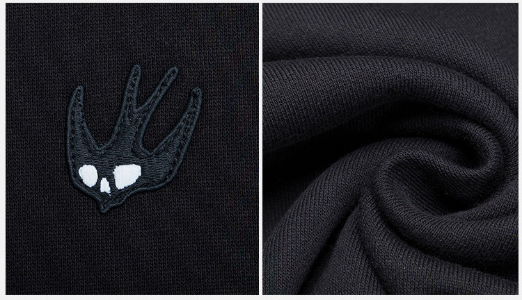mcqueen /亚历山大·麦昆 18秋冬服装 男士黑色圆领经典燕子标装饰棉