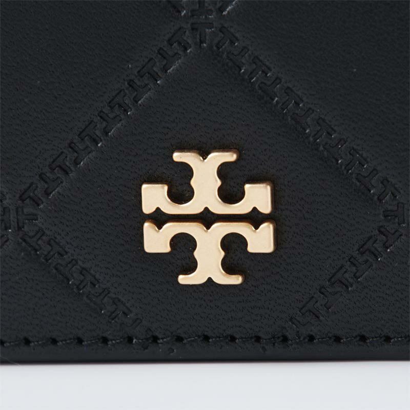 tory burch/汤丽柏琦 男士黑色皮质双"t"logo菱格纹钱包 39960-001