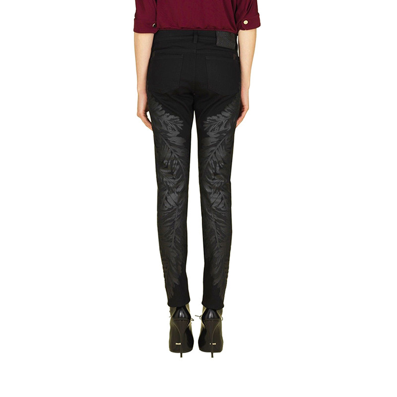 gucci古驰女士黑色印花紧身牛仔裤333234xd0141000