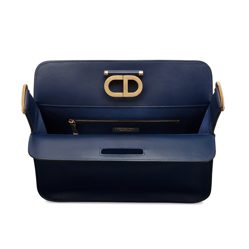 dior/迪奥 18秋冬新款cd hobo 女士深蓝色牛皮cd标志手提单肩包