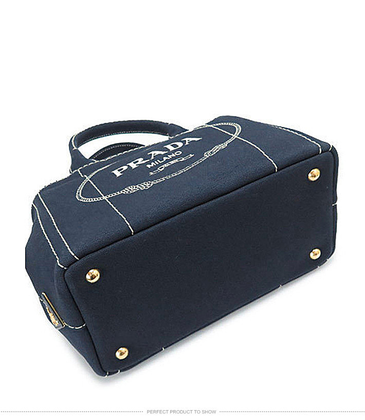 prada/普拉达 女士暗海军色帆布手提包 pr1bg439ooxzkif0216-003