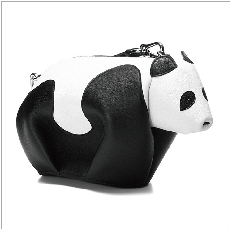 loewe 罗意威 21春夏新品animales系列 女士黑白拼色牛皮可爱熊猫形状