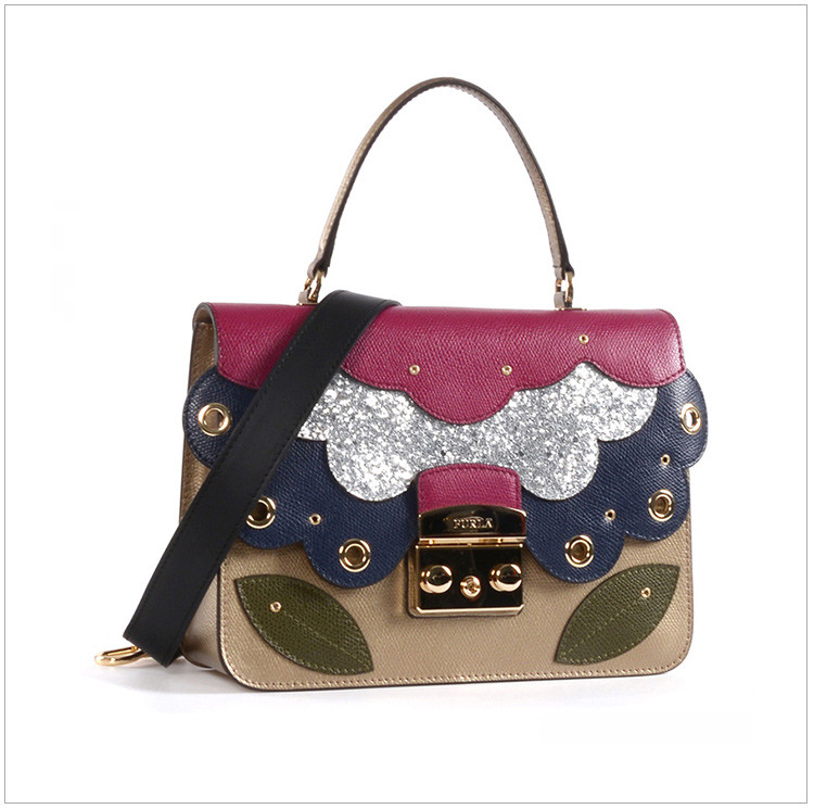 furla 芙拉 新款女士牛皮香槟色蝴蝶样式单肩斜挎包 香槟色香槟色